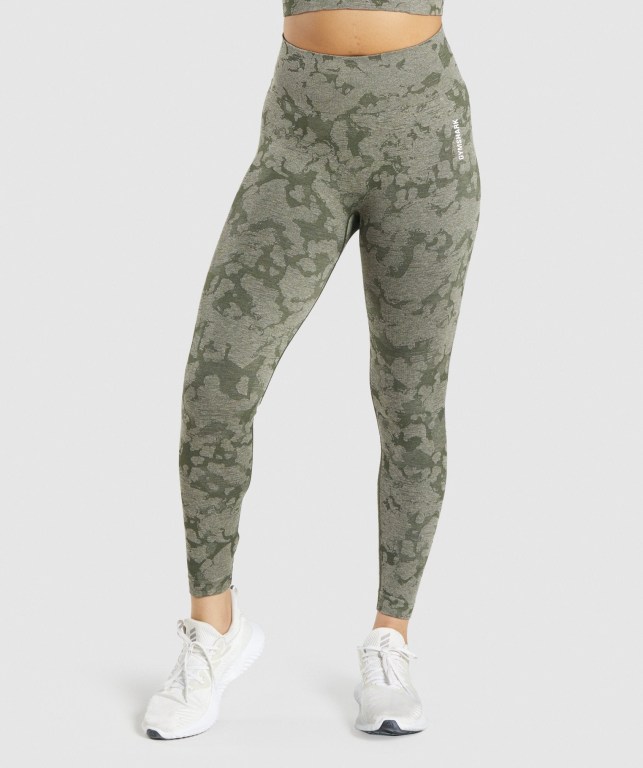 Gymshark Adapt Camo Seamless Grønn | WGvJ3foX578