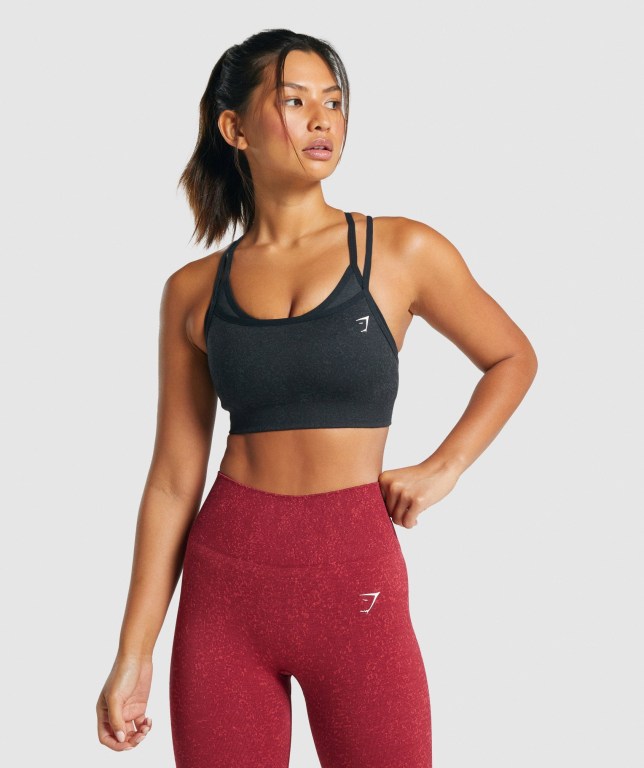 Gymshark Adapt Fleck Seamless Sports Bra Svarte | FBSvnzSUT8K