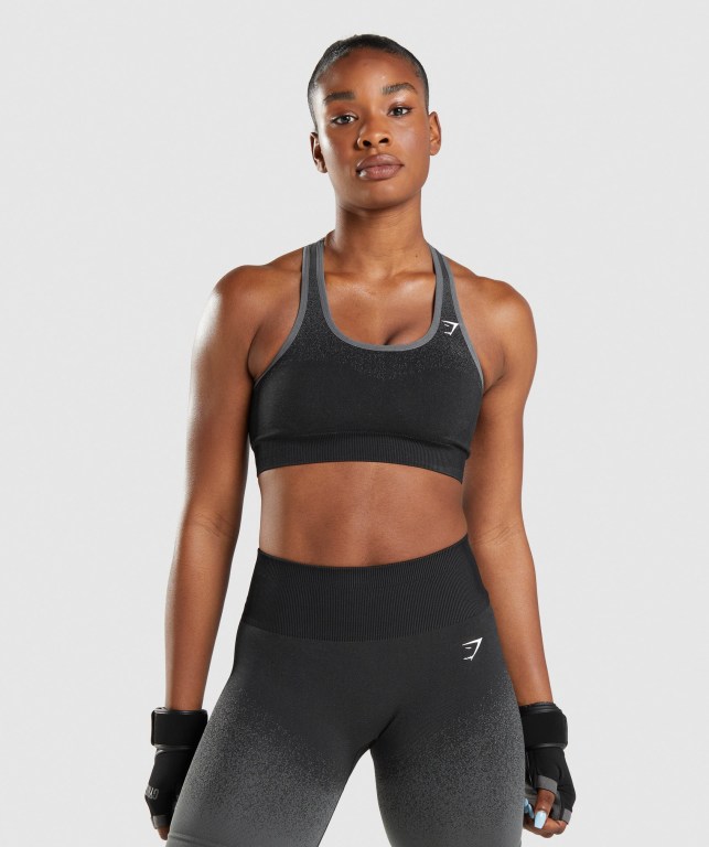 Gymshark Adapt Ombre Seamless Sports Bra Svarte Grå | F3ItxS8orPK