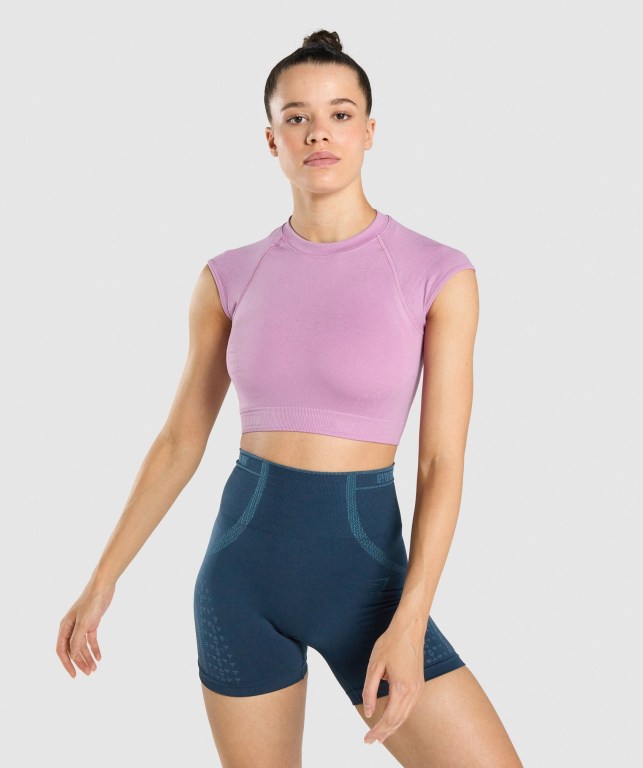 Gymshark Apex Seamless Crop Top Lilla Lyse Lilla | gP5I7feLl7C