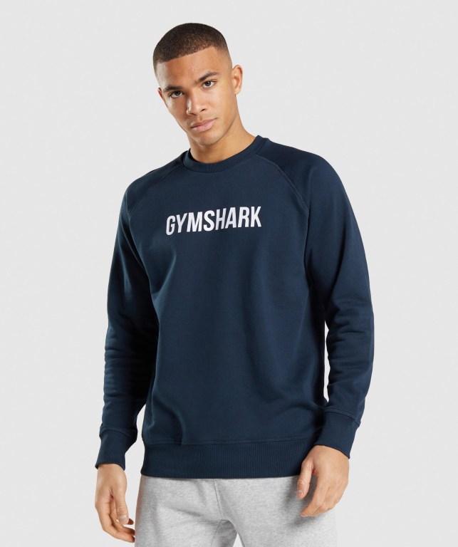 Gymshark Apollo Crew Marineblå | 2xjq2M9K7gd