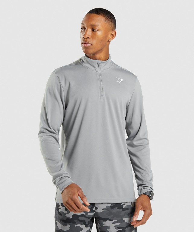 Gymshark Arrival 1/4 Zip Grå | f3OBsyJYnqo