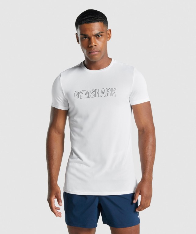 Gymshark Arrival Graphic Hvite | 3ThUAqU2jA2