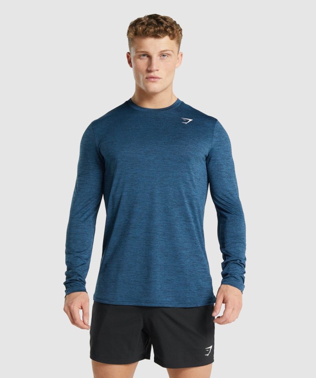 Gymshark Arrival Marl Marineblå | kCuHqiCBG94