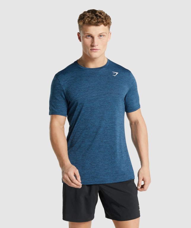 Gymshark Arrival Marl Marineblå | l7U7qNMQYY6