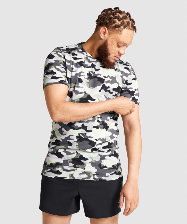 Gymshark Arrival Svarte Grønn Camouflage | ktsQnq2BPjr