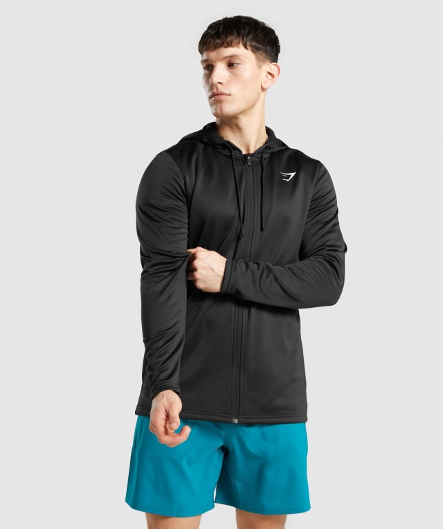 Gymshark Arrival Zip Up Svarte | f1E2KijWhbp