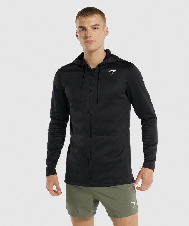 Gymshark Arrival Zip Up Svarte | lRFmrUu9EK6