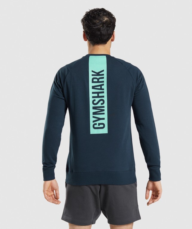 Gymshark Bold Crew Marineblå | kLpIxetsF42