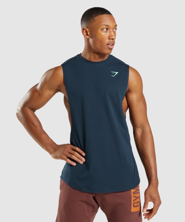 Gymshark Bold Drop Arm Marineblå | GPo3k4qvQcC