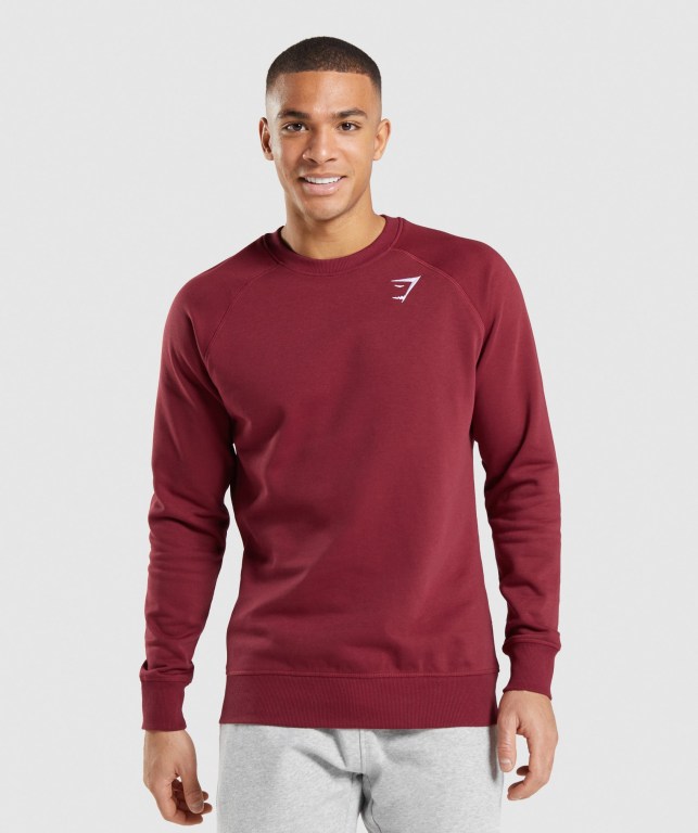 Gymshark Crest Sweatshirt Burgunder Rød | UtbsbsiOojO