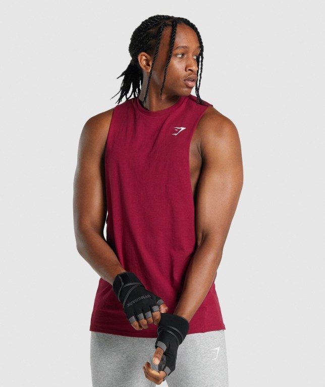 Gymshark Critical 2.0 Drop Arm Burgunder | COZ6Vhprzz1