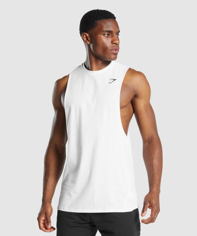 Gymshark Critical 2.0 Drop Arm Hvite | L8mocRXI2Qc