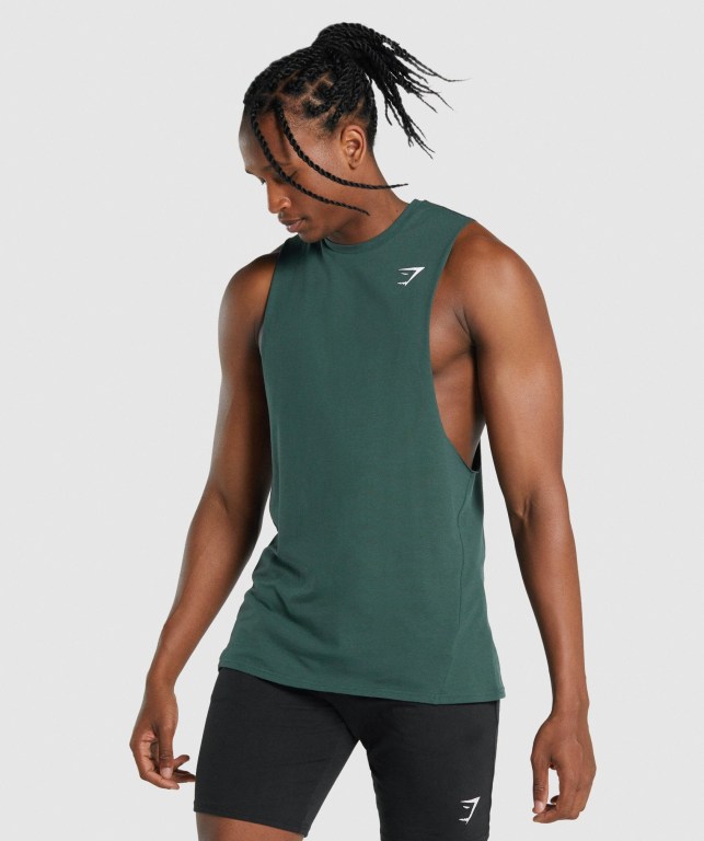 Gymshark Critical 2.0 Drop Arm Mørke Grønn | 2XmFhVPfsuW