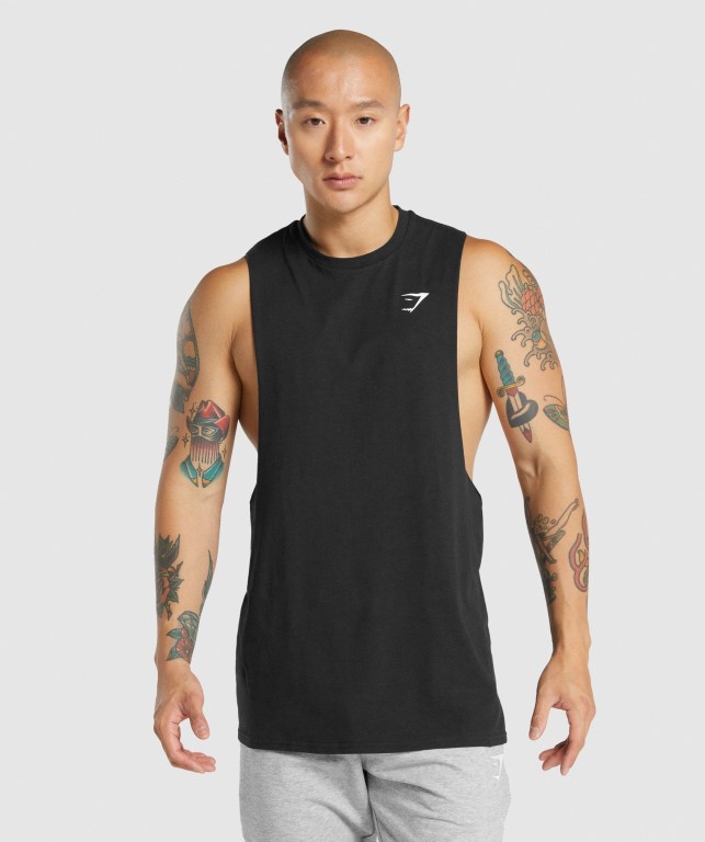 Gymshark Critical 2.0 Drop Arm Svarte | xlyYbIFQgck