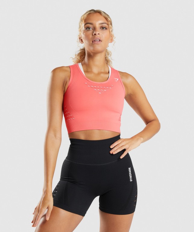 Gymshark Energy Seamless Crop Top Rosa | JlNK98urbxh