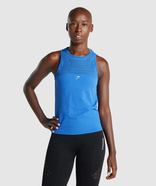 Gymshark Energy Seamless Loose Blå | 4rLVw4y54ph