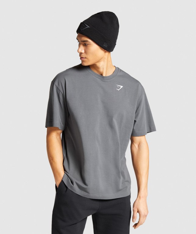 Gymshark Essential Oversized Grå | iTj4OeCfOCN