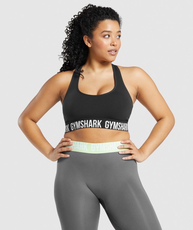 Gymshark Fit Seamless Sports Bra Svarte | 7doK8W7q62u