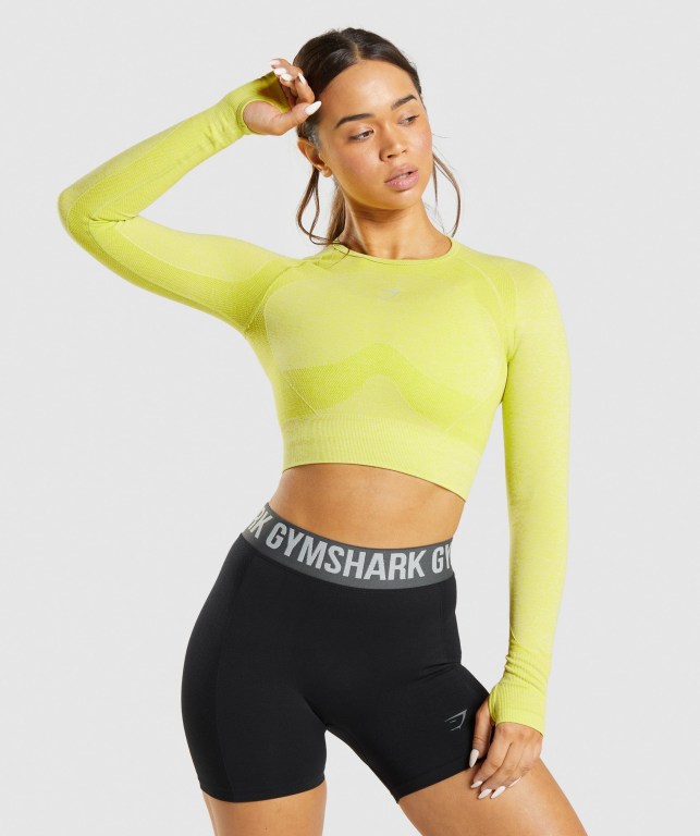 Gymshark Flex Sports Crop Top Gul | 8ZMik4elzZL