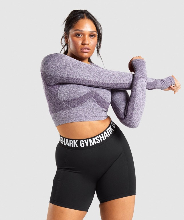 Gymshark Flex Sports Crop Top Lilla | NSqT3Yiz7g6