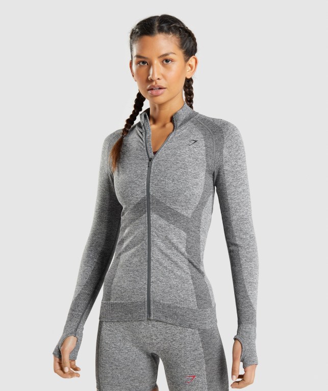 Gymshark Flex Zip Through Jacket Grå | kkcfUDOYenM