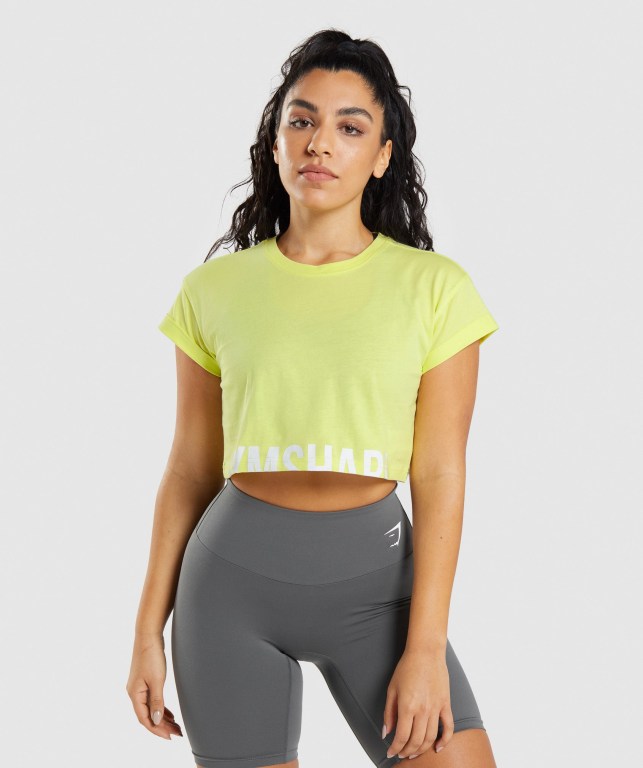 Gymshark Fraction Crop Top Grønn | gl1C88B8fQB