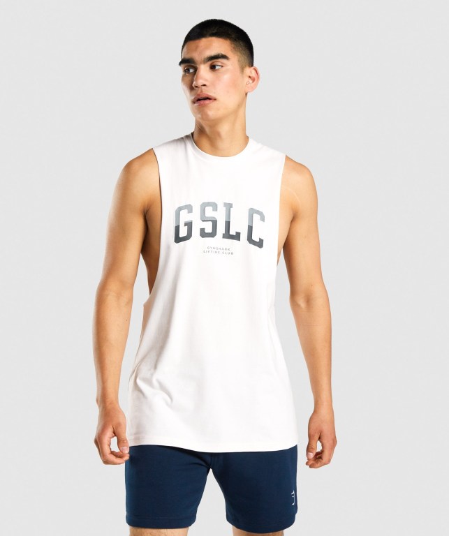 Gymshark GSLC Collegiate Drop Arm Pisket Krem | hNP2mAyYGix