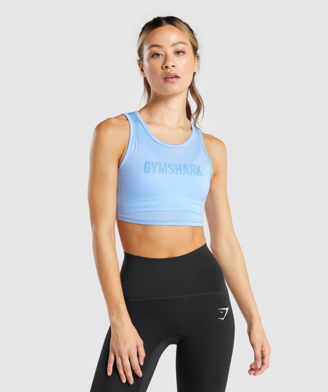 Gymshark GS Power Crop Top Blå | 8obVZ5TCysj