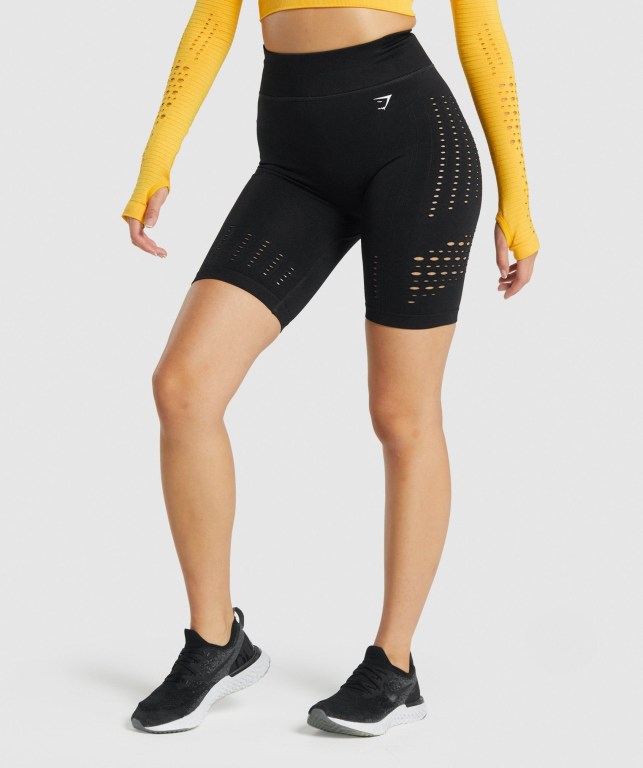 Gymshark Glow Seamless Svarte | aVoWMkkXWOd