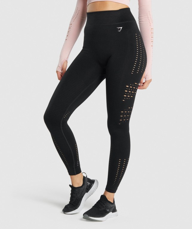 Gymshark Glow Seamless Tights Svarte | NAy1sXABwhy