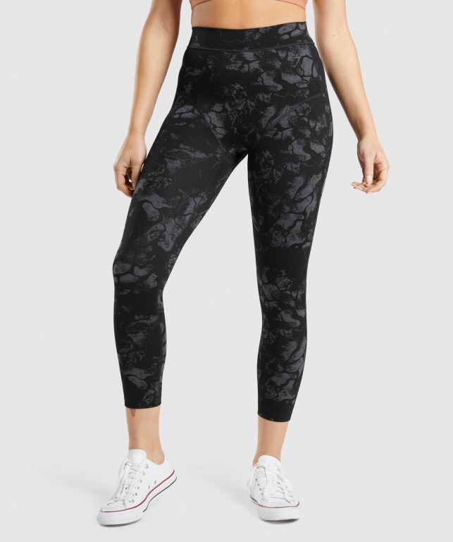 Gymshark KK Fit 7/8 Svarte Camouflage | TPUDTCpIodr