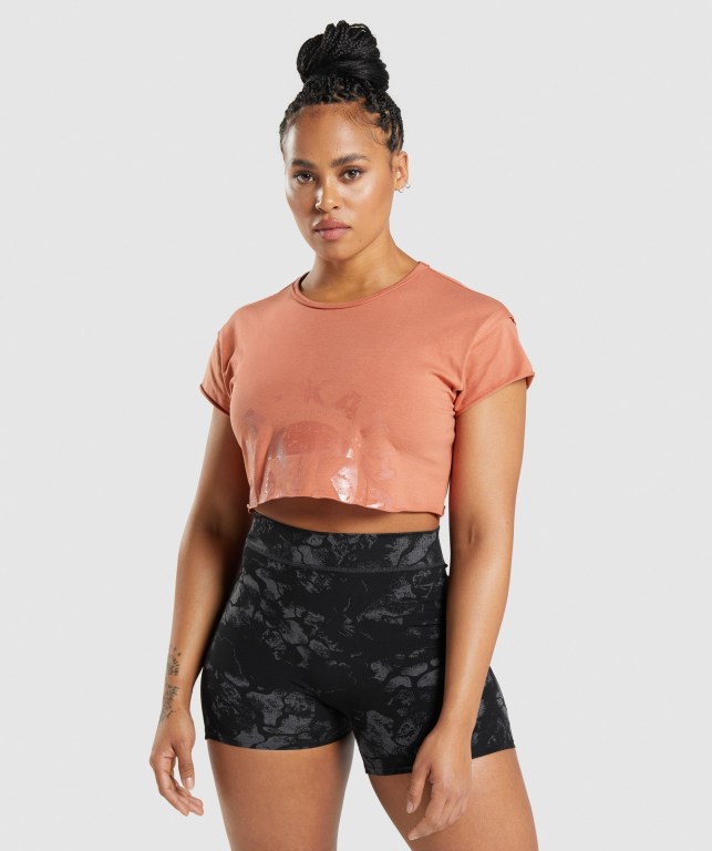 Gymshark KK Fit Raw Crop Top Oransje | kXgiyeAQJeP