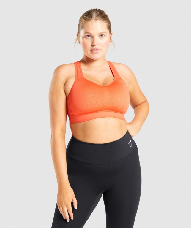 Gymshark Lette High Support Trenings Sports Bra Oransje | ETcINOyAC9S