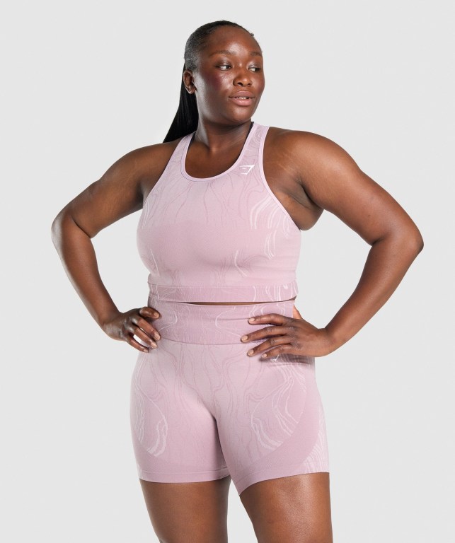 Gymshark Mercury Seamless Crop Lyse Lilla | 3ezNklqXLIh