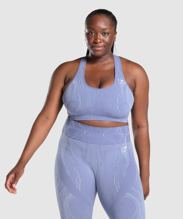 Gymshark Mercury Seamless Sports Bra Blå | JeJtZfvWhfM