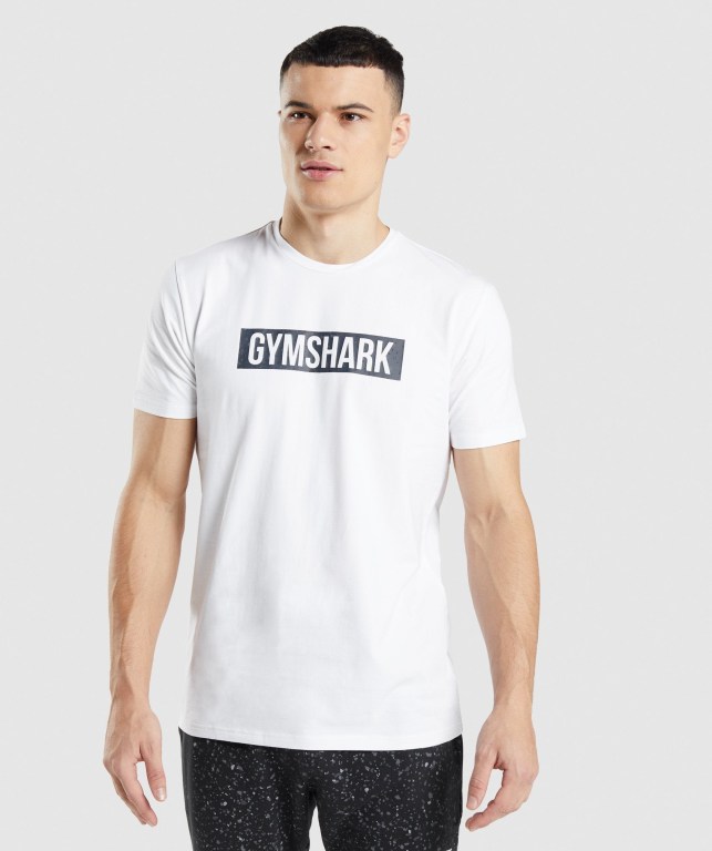 Gymshark Micro Print Block Infill Hvite | 3utD5qhKSSy