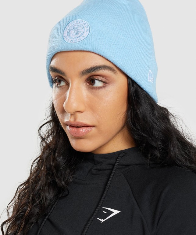 Gymshark New Era Legacy Cuff Knit Blå | LD3MzL8CBoH