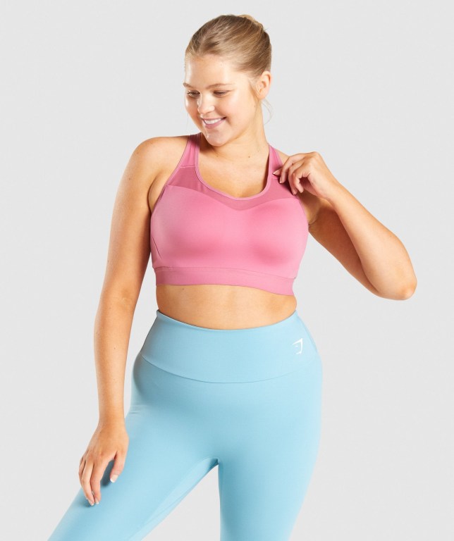 Gymshark Open Back Trenings Sports Bra Rosa | 76h1RGiccSc