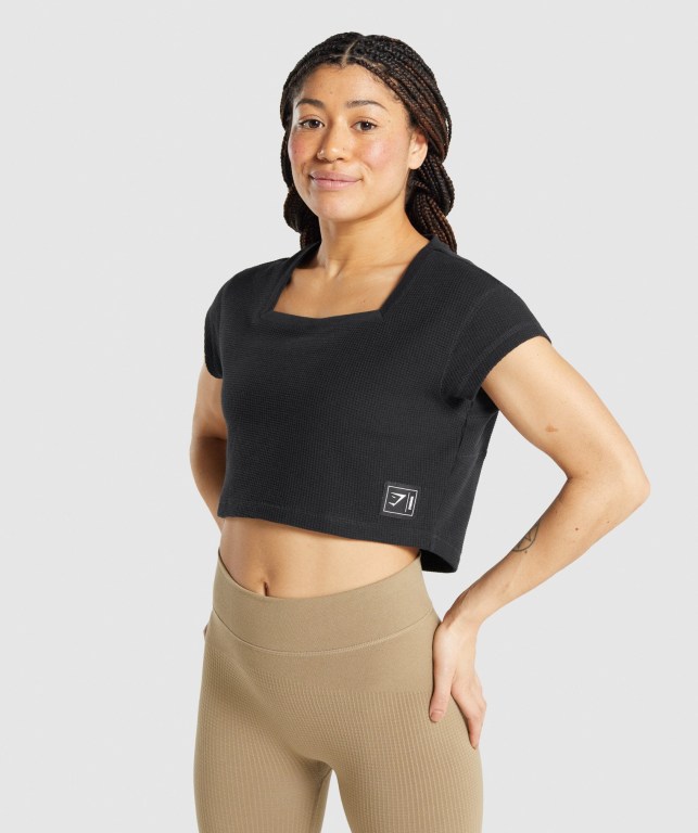 Gymshark Pause Crop Top Svarte | LyuPZ7PbAvG