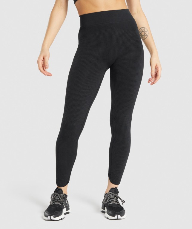 Gymshark Pause Seamless Svarte | JFr74XrZurv