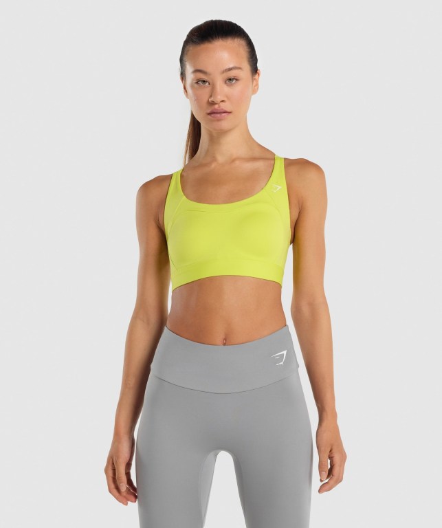 Gymshark Racer Back Trenings Sports Bra Gul | 1GCNEbOto4o