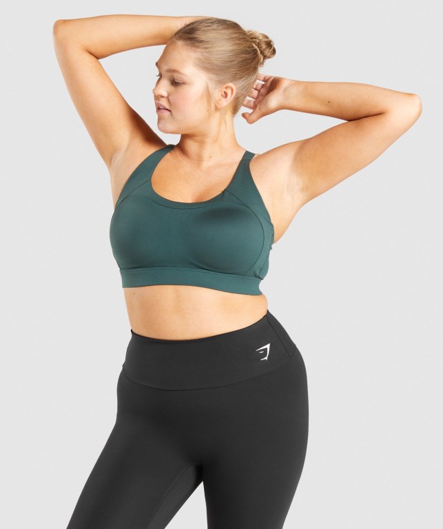 Gymshark Racer Back Trenings Sports Bra Mørke Grønn | 4lZ7NvFusdX