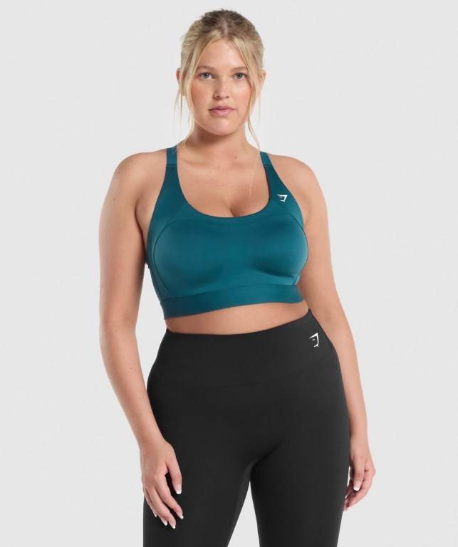 Gymshark Racer Back Trenings Sports Bra Turkis | UimTorRquEl