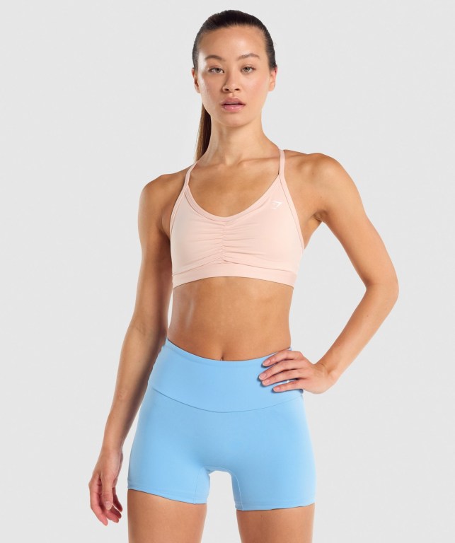 Gymshark Ruched Trenings Sports Bra Lyse Rosa | o1TyCL8Ef8u