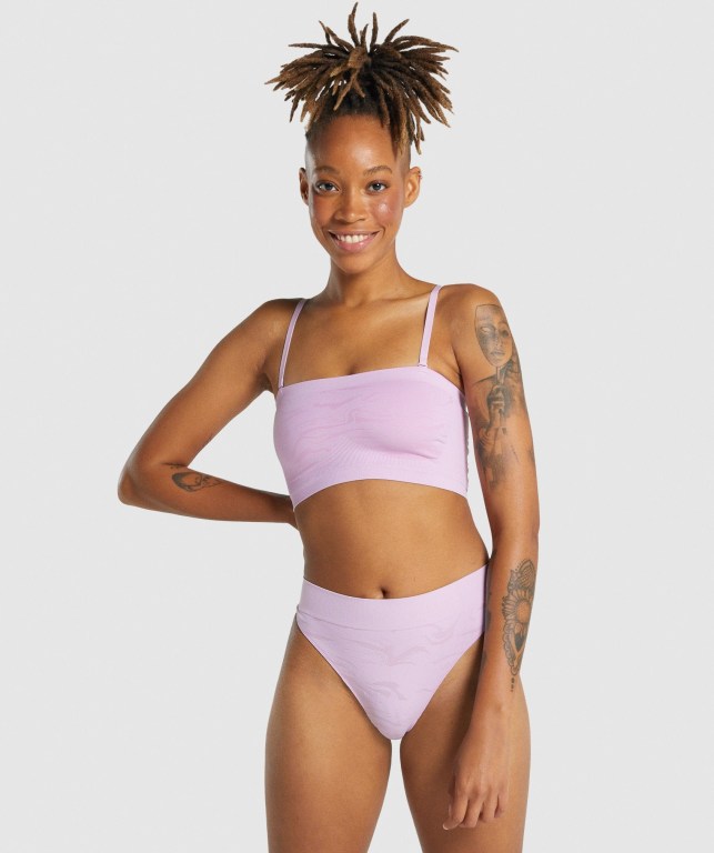 Gymshark Seamless Bandeau Lyse Rosa | 6eDaplQUGn9