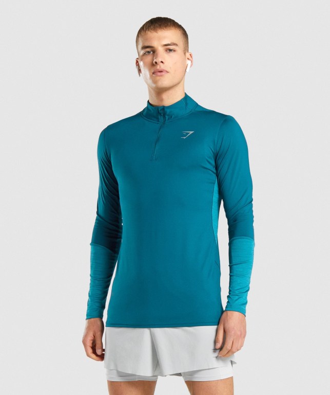 Gymshark Speed 1/4 Zip Turkis | A1x38nh2NPi