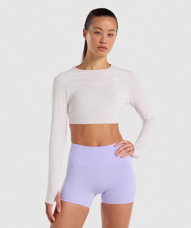 Gymshark Trenings Crop Top Pisket Krem | UT7sUIyMw6u