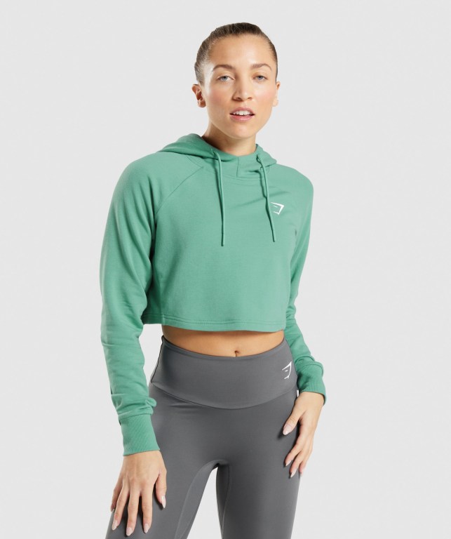 Gymshark Trenings Cropped Grønn | 6jOpkmjs2oU