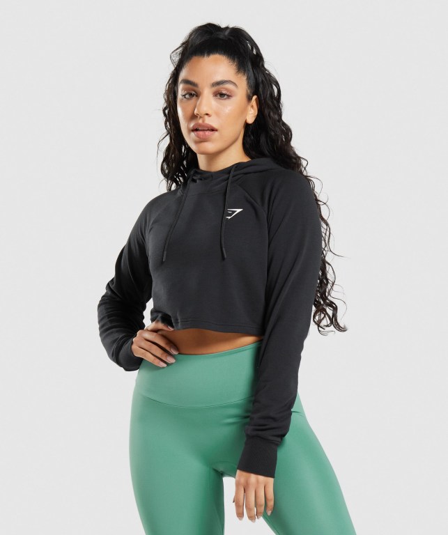 Gymshark Trenings Cropped Svarte | v6xA3ImYeJn